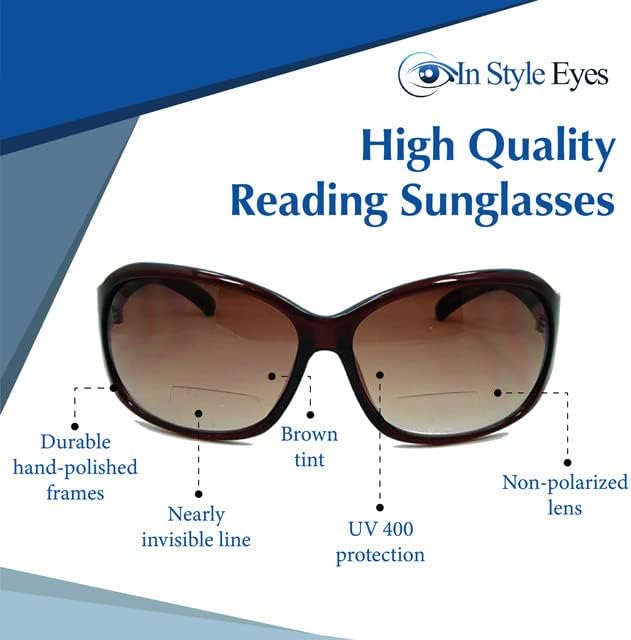 Miniatura 3 de In Style Eyes Later Gator - Lentes de sol bifocales de lectura - Diseño italiano - Borde completo, marco deportivo de gran tamaño - no polarizado