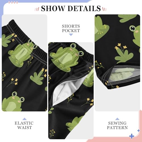 Boys' Pants Funny Green Frogs Leaves Long Bottoms Jogger Pants Elastic Waist Trousers with Pockets S-XL4