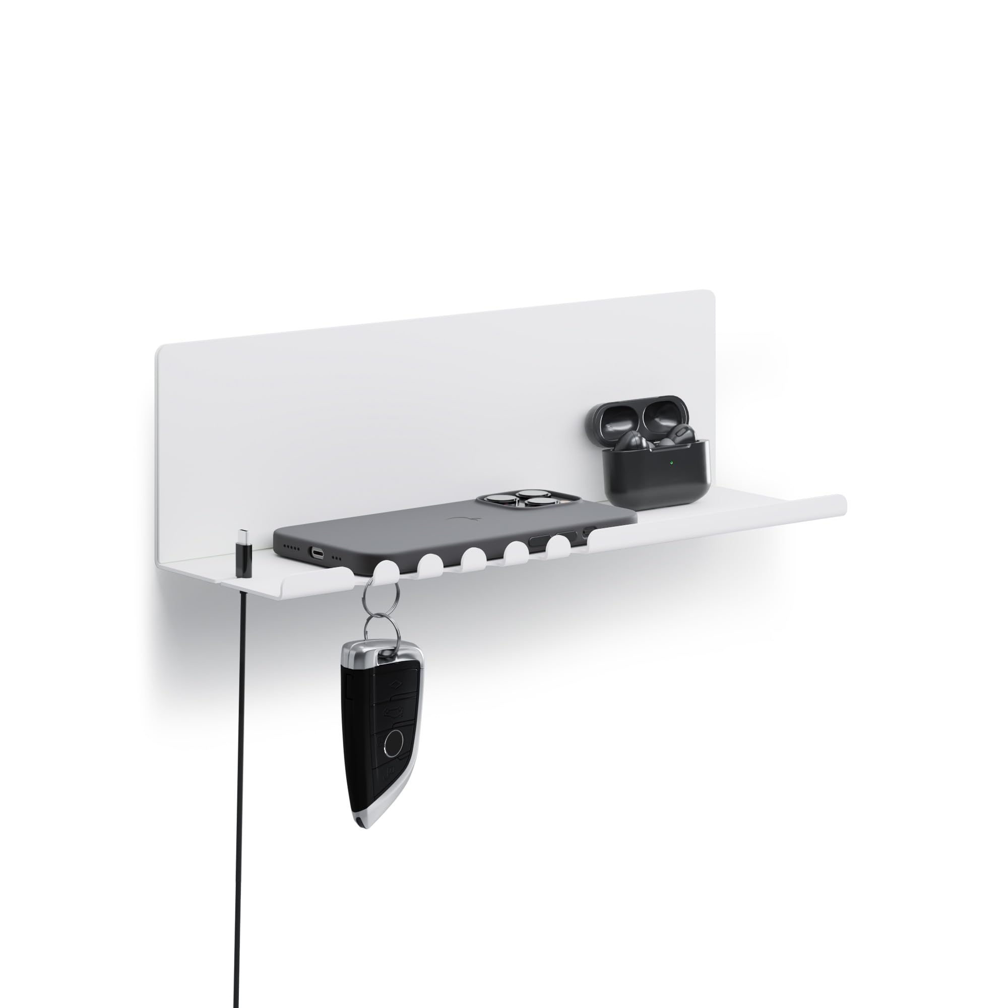 Mensola Organizer Da Parete Per Telecomandi, Chiavi, Occhiali E Cellulari – PP, 9,6x12 Cm, Elegante E Salvaspazio