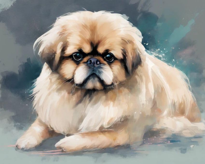 ZMHZMY Pittura Con Numeri Per Adulti - Shih Tzu E Fiori - Kit Fai Da Te Su Tela 40x50 Cm - 2