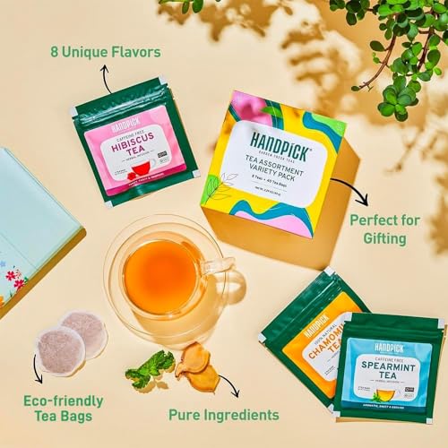 Handpick Tea Bags Sampler Assortment Variety Pack Gift Box 8 Flavors thumb #3
