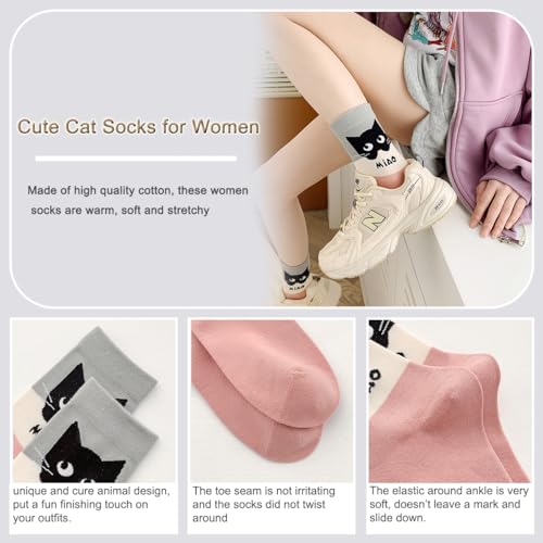 YQHMT Womens Casual Crew Socks Thin Soft Comfort Breathable Dress Socks Cotton Socks for Women Gifts2