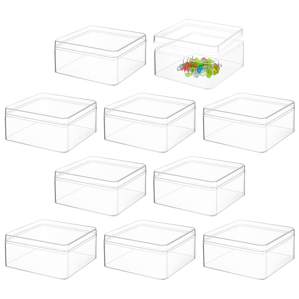 BENECREAT 10 Stück Quadratische Würfel Schmuckaufbewahrungsbox 12x13x6cm Acryl Aufbewahrungsboxen Mit Deckel Würfelförmige Aufbewahrungsbox Für Die Hochzeit Party Leckereien Schmuck Zubehör