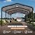 Benass 20x20FT Heavy Duty Metal Carport, Galvanized Steel Roof Portable Garage with PE Sidewalls, 2x2 Reinforced Square Tube Frame, All-Weather Waterproof Shelter for Car, Truck, Boat