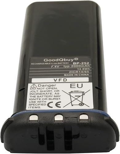 Miniatura 5 de BP252 2000mAh 7.4V Radios bidireccionales Batería de repuesto de iones de litio compatible con Icom Radio marina portátil IC-M36 IC-M34 BP-252