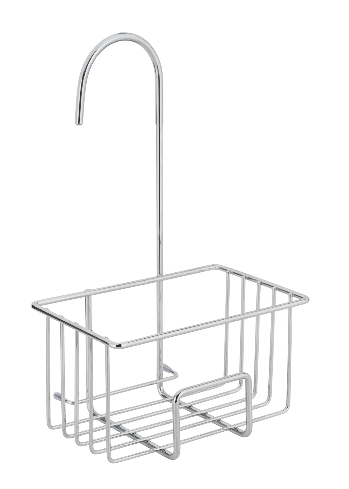 Wenko Portaoggetti per Doccia MOD. Milito in Acciaio Inox mensola sospesa Accessori Bagno Cromo Lucido Piatto Doccia 18x28,5x13 cm Argento Lucido
