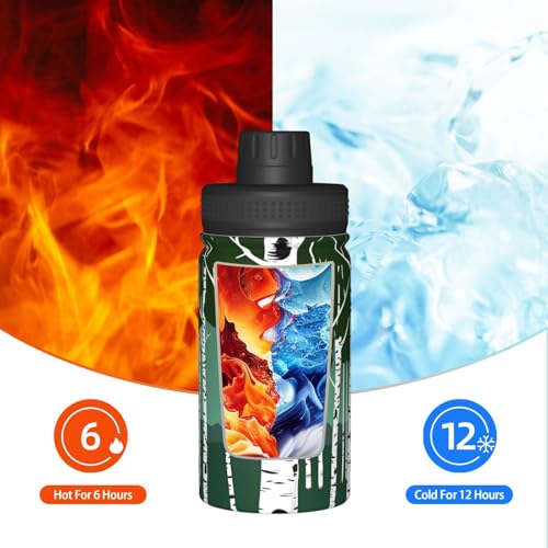 Botella de agua de acero inoxidable aislada de 355 ml con diseño Birch Trees Print 7