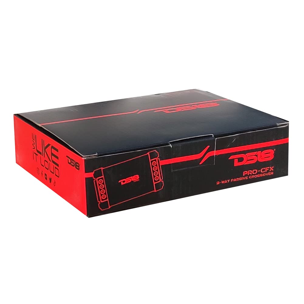 KIT-Set FÜR DS18 PRO-CFX 2 Passive Frequenzweichen 4 Ohm 300 Watt max. für 2-Wege-System Tieftöner Hochtöner mit Hochtöner-Empfindlichkeitsauswahl 0; - 3 dB; - 6 dB; pro Paar + 3 Gratis-Aufkleber