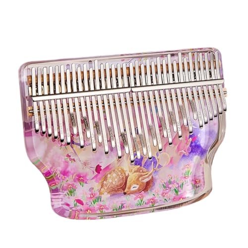 Kalimba 21 Tasti In Acrilico Trasparente Rosa - Pianoforte Per Pollice Con Custodia EVA, Martello E Adesivi Per Principianti - 2