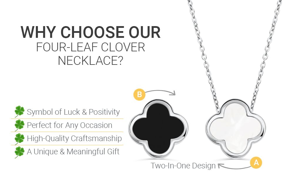 SHINYY 2 Side Clover Necklace for Women | 18K Gold Plated Four Leaf Lucky Pendant | 4 Leaf Jewelry for Her - Image 6