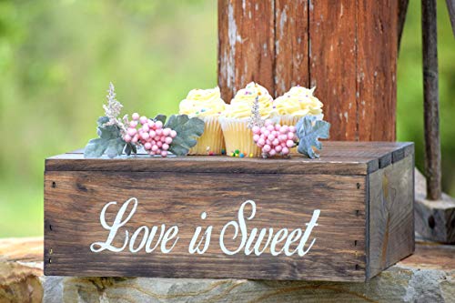 Love Is Sweet Cake Stand - Engraved Cake Stand - Rustic Wedding Cake Stand - Rustic Cupcake Stand - Wooden Cake Stand - Cake Crate