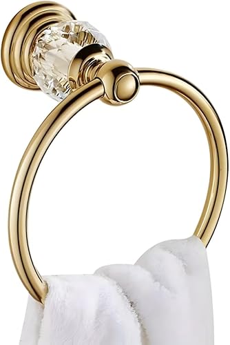 Anillo de toalla dorado de cristal, anillo dorado para toallas de baño, toallero dorado para colgar toallas de mano para el hogar, soporte de toalla