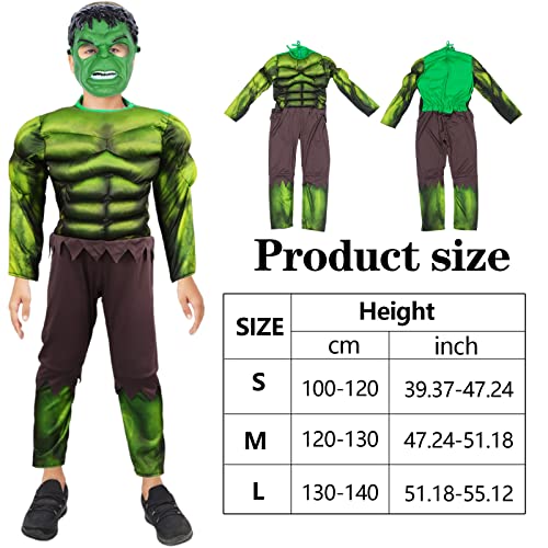 Iminfit Kids Hulks Cosplay Costume Hulks Muscle Costume For Toddler With Mask And Bodysuit F Or Carnival Party Cosplay #TOP1