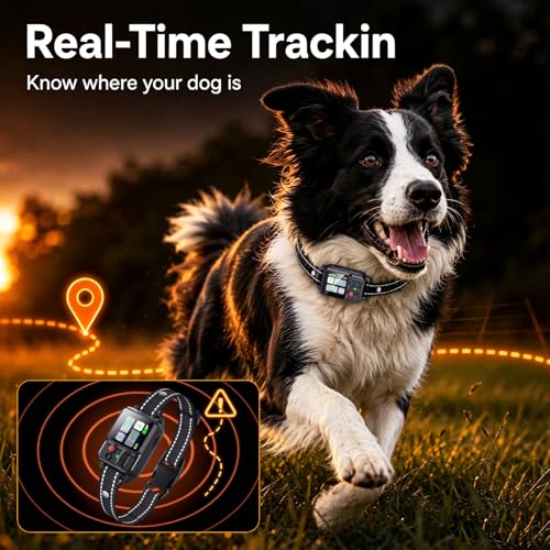 Image of Wireless Dog Collar Fence System, Electric Fence for Dogs,Adjustable Range 49-6561ft,3 Training Mode,Rechargeable,Waterproof (Flat Black)