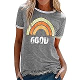 RMBLYfeiye Shirt Damen Elegant Neon Shirt Damen Damen Sommer Tshirt Shirt 3/4 Arm Damen Shirt V Ausschnitt Damen Damen V-Ausschnitt Tops Uv Shirt Damen V Neck Shirt Damen