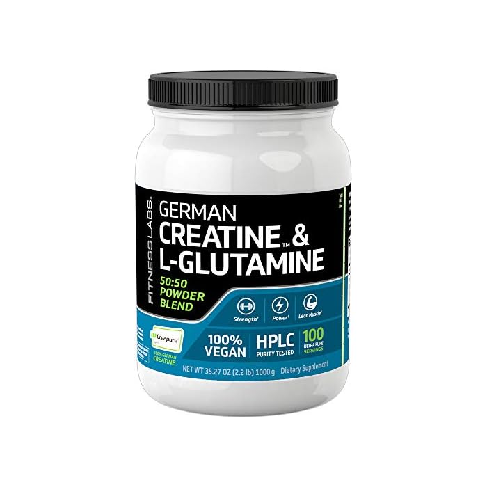 Buy Fitness Labs Creatine And LGlutamine, 1000 Grams Contains Only Pure Creapure Creatine