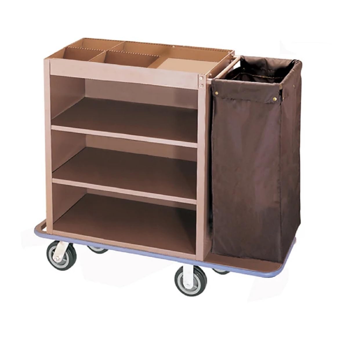 Carrito de hotel con cerradura, carrito de limpieza industrial multifuncional para limpieza doméstica y servicio de habitaciones, soluciones eficientes para una limpieza eficaz