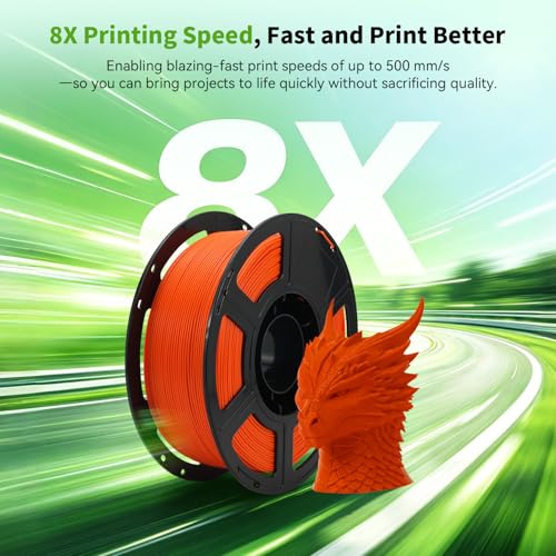 Image of FLASHFORGE High Speed PLA+ 3D Printer Filament Orange, Enhanced Melt Flow for Faster, Smoother Prints, 500mm /s Rapid Printing, Feature Sleek Matte Finish, Rich and Solid Color