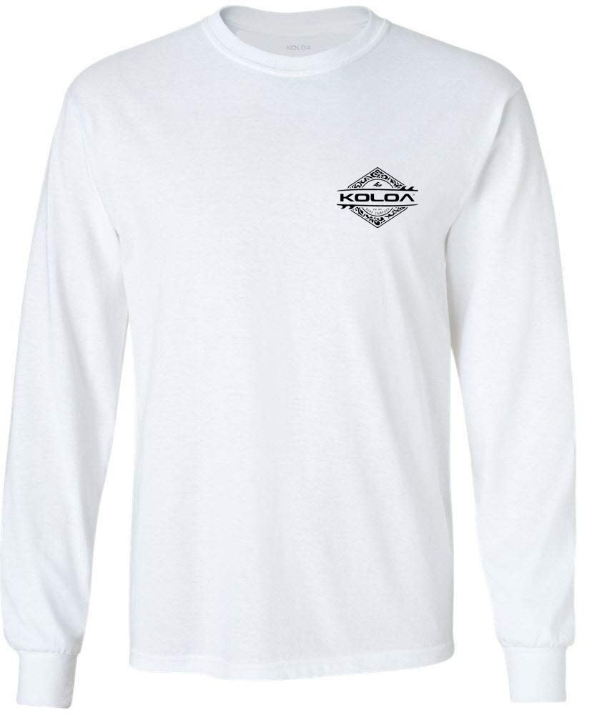 Koloa Surf Mens Diamond Thruster Logo Long Sleeve T-Shirt-Tall-XLT-White/b