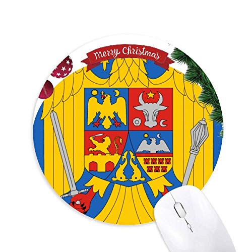 la roumanie emblème national pays tapis de souris en caoutchouc de sapin de noël