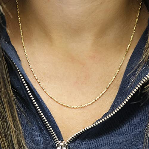 10K Gold Diamond Cut Rope 1.5MM - 4MM Gold Chain Necklace For Men And Women- 16-30, Lobster Clasp, Twist Braided Jewelry Gadget, Perfect For Pendants, 16-30 Inch…4