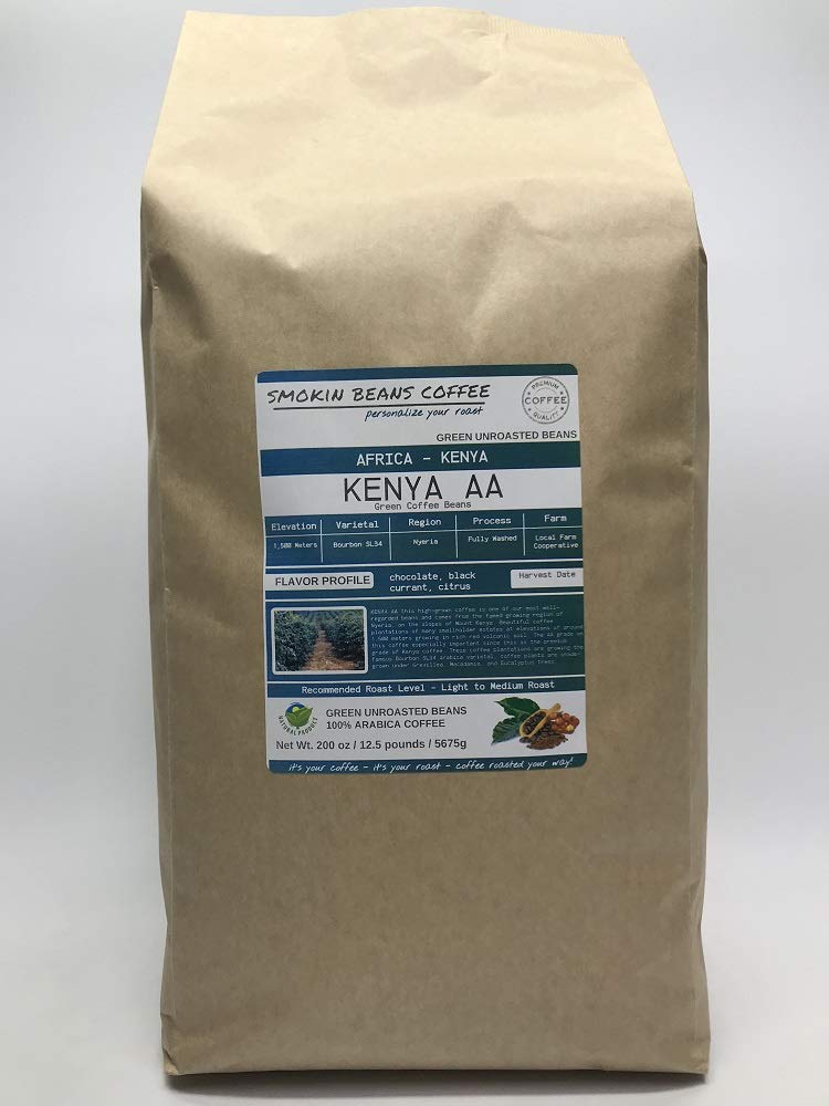 12.5 Pounds – Northern Africa – Kenya – Unroasted Arabica Green Coffee Beans – Grown In Region Nyeri