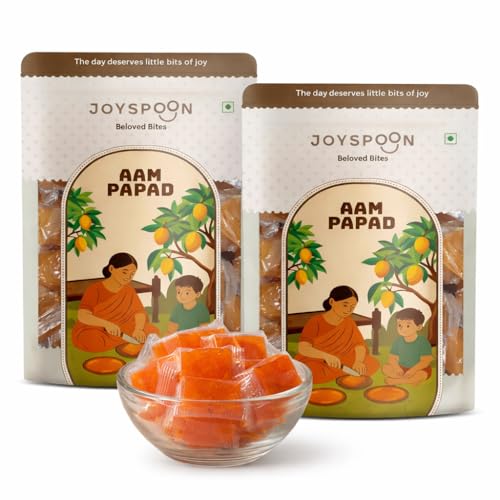 Image of JoySpoon Aam Papad | Traditional Mango Fruit Snack | Sweet & Tangy After-Meal Treat | Individually Wrapped Pieces | Pack of 2