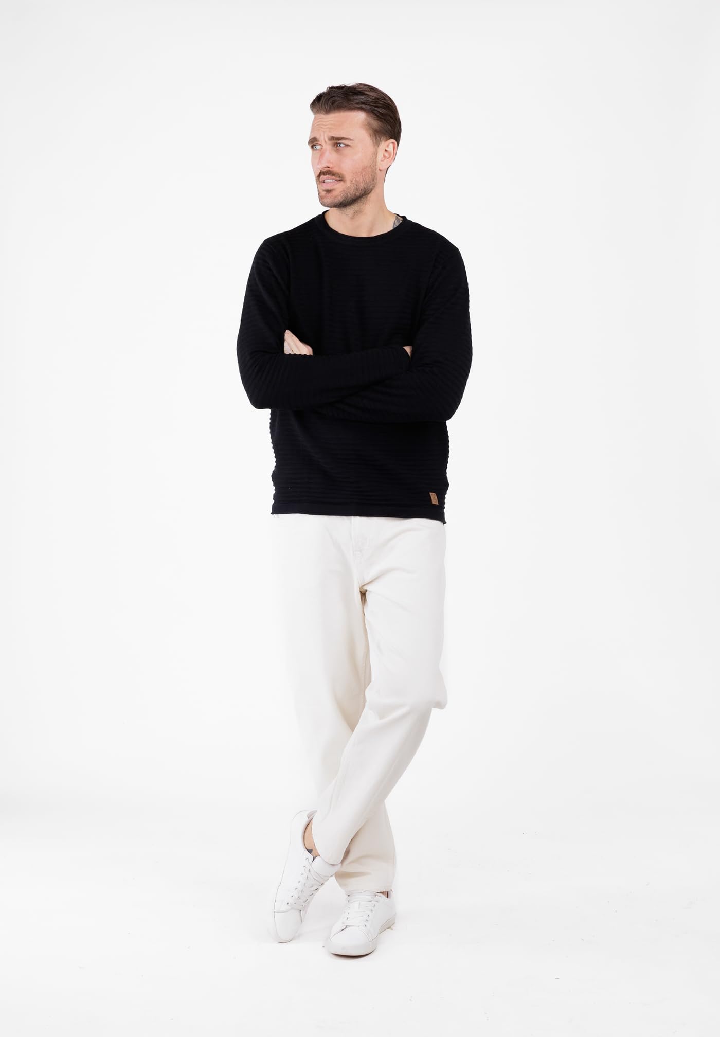 KEYLARGO Klmanuel okrągły sweter męski, Black (1100), XXL