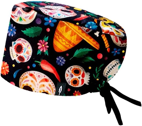Robin Hat - Surgical Hood Fabric | Surgical Caps Women Men | Long Hair | Nurse Accessories for Doctors, Nurses, Dentists, Pharmacists, Veterinarians, Medical Personnel, New Catrinas, multicoloured