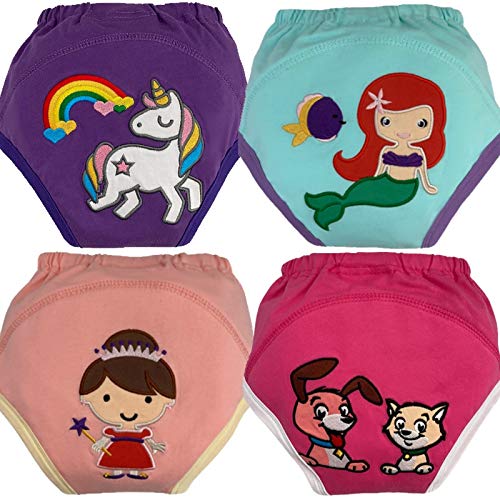 MOM & BAB Potty Training Pants/Underwear for Toddlers | Free Wet Bag | Water-Resistant Liner | Soft Cotton | Train Faster (Medium)