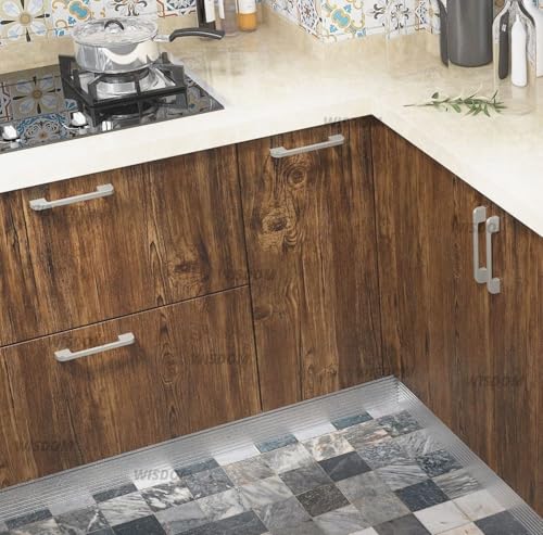 Image of WISDOM Gold Brown Wood Contact Paper Peel and Stick Countertops Waterproof Wood Wallpaper for Cabinets Table Furniture Self Adhesive Removable 24X200 Inch