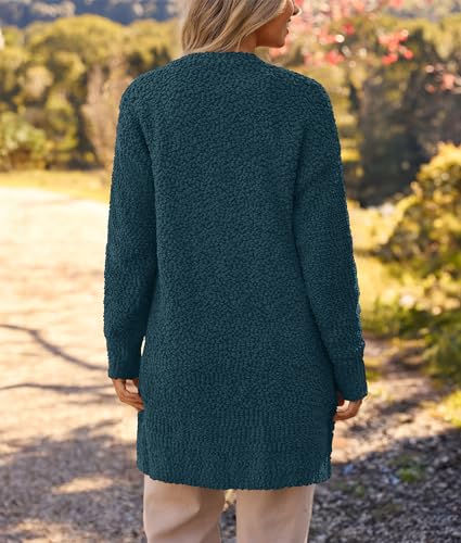 Image of MEROKEETY Women's Long Sleeve Soft Chunky Knit Sweater Open Front Cardigans Outwear Coat