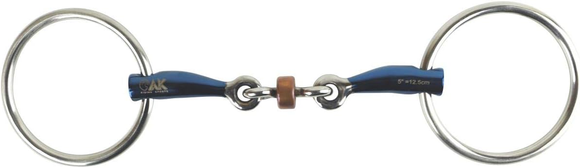 AK Loose Ring Double Jointed Lozenge Bit with Copper Roller – Stainless Steel Horse Riding Training Bit, Gentle Control for Horses AKRS-2601