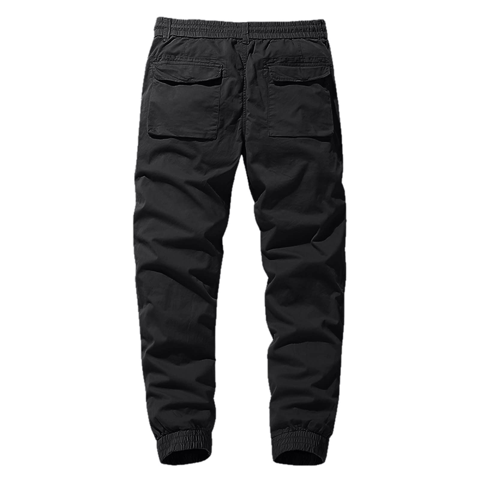 Pantaloni cargo da uomo, lunghi in tinta unita, con tasche, per il tempo libero, gamba dritta, pantaloni da jogging in vita con coulisse, chiusura lampo, pantaloni da lavoro per uomini, comodi e alla