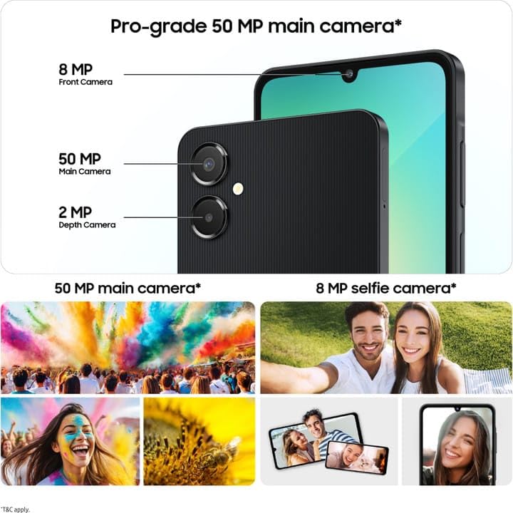 Image of Samsung Galaxy A06 5G Light Gray 4GB RAM 64GB ROM with 6.7 inch HD Plus 90Hz Display, 50MP Dual Camera, 8MP Front Camera, MTK D6300 Processor, 5000mAh Battery, Side Fingerprint, One UI 7.0