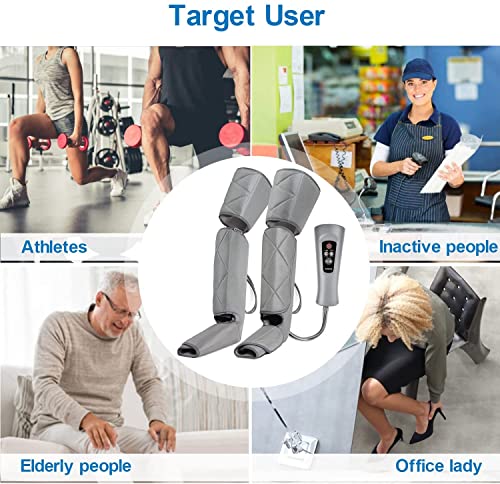 Image of InvoSpa Leg Massager For Circulation - Foot And Calf Massager Air Compression Leg & Thigh Wraps Massage Boots Machine For Home Use Relaxation With Controller - Stocking Stuffers Gift