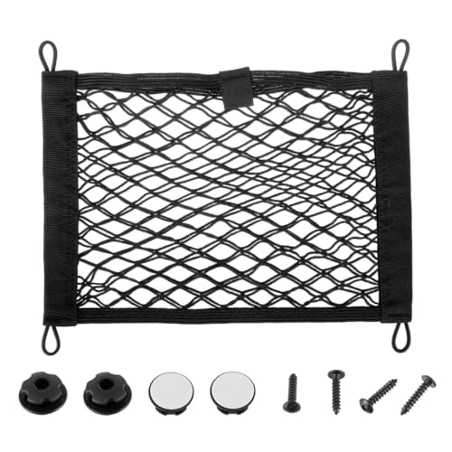 JAMHER 35x25CM Universal Filet de Rangement de Coffre Voiture avec vis et Crochets pour Les Véhicules Utilitaires, Camping-Cars, Mobil Homes, Caravanes,...