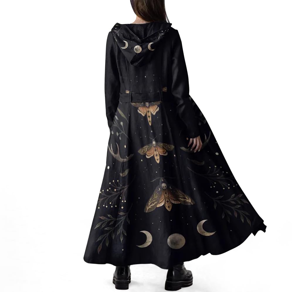 Amazon.com: CORAMOON Women Long Wool Trench Coat Gothic Winter