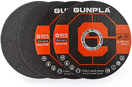 Gunpla Cut Off Wheels 5-Pieces Metal and Stainless Steel Cutting Discs, 115mm x 1.2mm x 22.2mm Thin Abrasive Blades Set for Angle Grinders, Metals, Iron Sheets