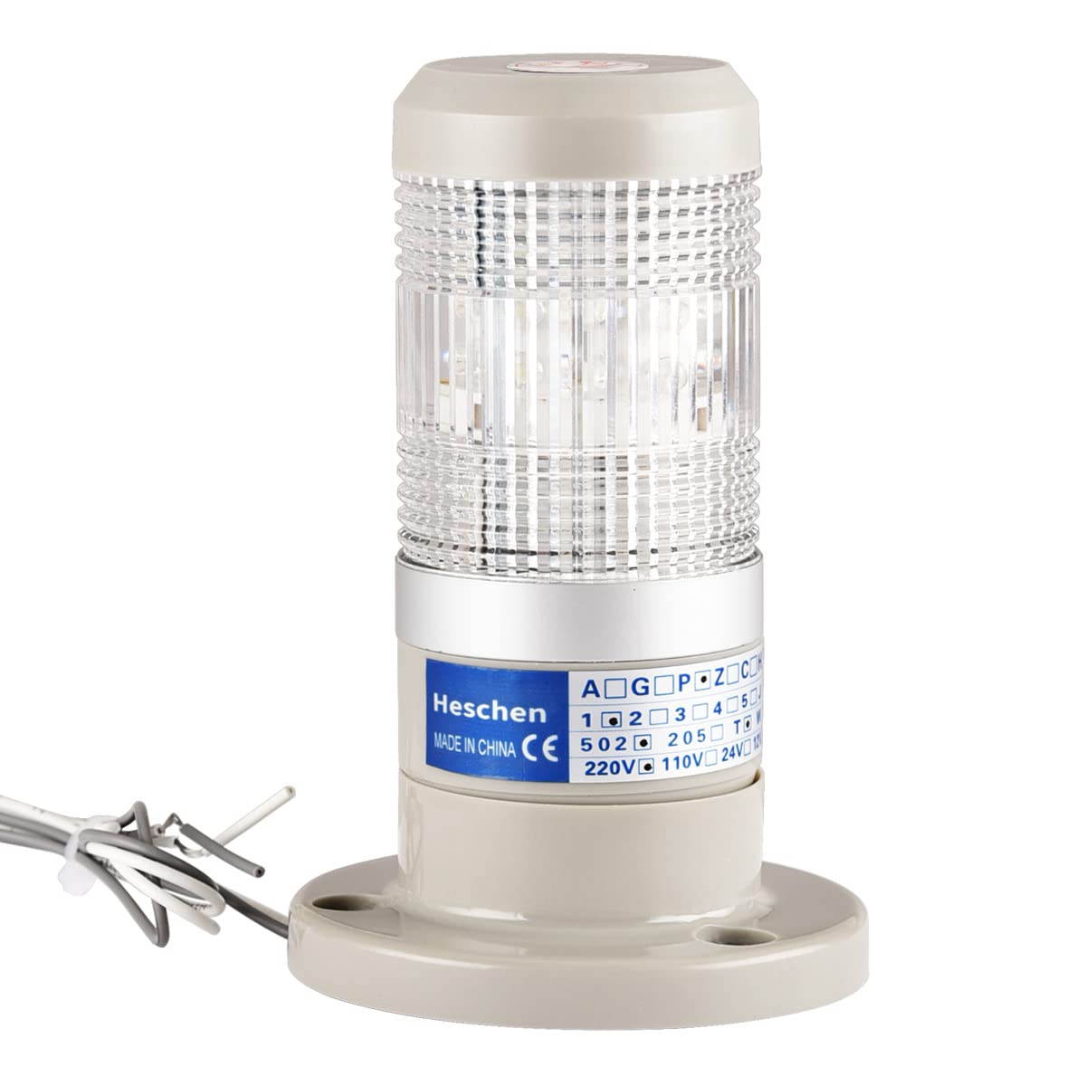 Heschen lampadina LED luce di avvertimento torre luce di segnale 220 V AC bianco 2 fili