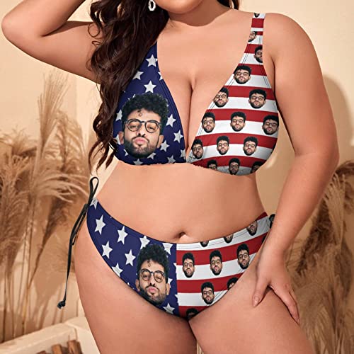 Custom Husband Face Bikini Plus Size Personalized Face Swimsuits Bathing Suits Swimwear Summer Beach Pool Party Funny Gift3