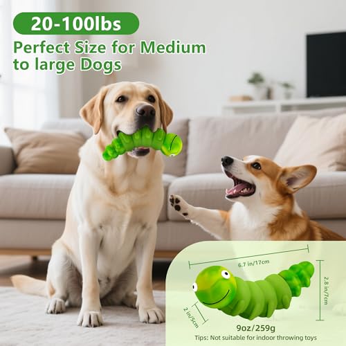 Image of Indestructible Dog Toys for Aggressive Chewers, Tough Toy | Chew Toys for Large and Medium Dogs, Squeaky Rubber & Beef-Flavored Nylon, Dental Care, Boredom & Anxiety Relief