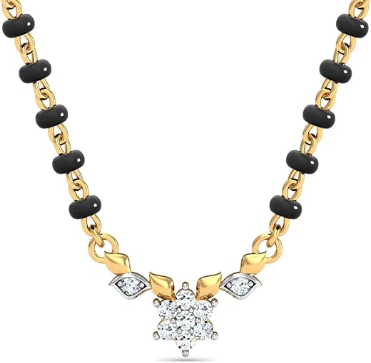 KuberBox Gold Avdaat Diamond Mangalsutra For Women