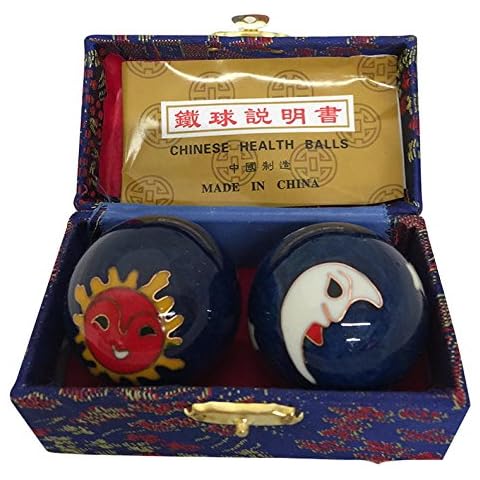 Baoding Balls Chinese Health Massage Exercise Stress Balls -Blue Moon & Sun #3 Cover