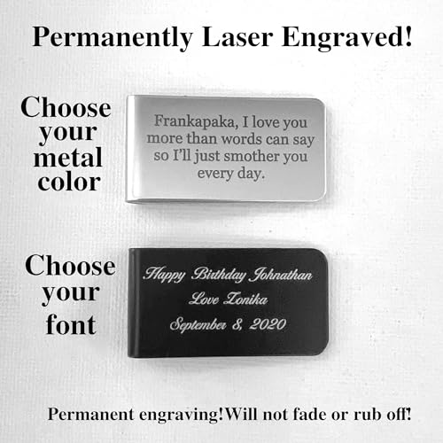 Custom Personalized Stainless Steel Money Clip, For Dad, Husband, Friend, Grandpa,and Mom Money Clip Customizable3