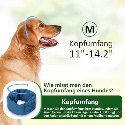 Yootiko Hunde Gehörschutz, Dog Lärmschutz, Haustier Nackenbügel Ohrenschützer, Lärmschutz Hunde Ohrenschützer zur Lärmreduzierung, Gehörschutz, Hund Silvester, Blau, M