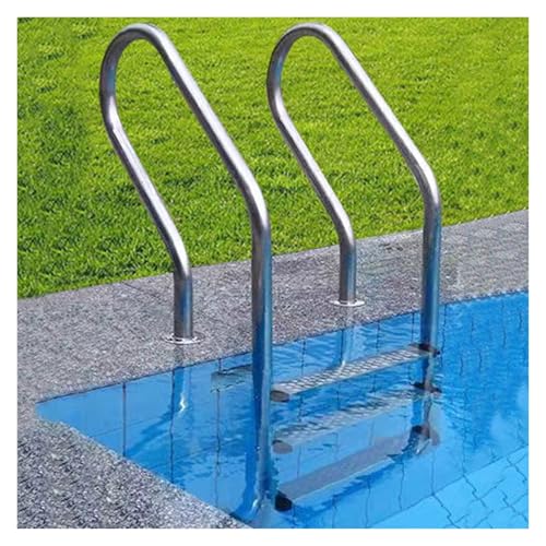 Escalera para piscina 3 pasos con estructura de acero inoxidable miniatura 1