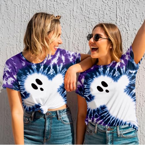 Halloween Shirt Women Ghost Tie Dye - image 3