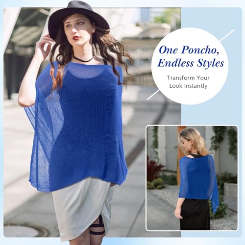 Image of Women Sheer Poncho Shrug Summer Sheer Blouse Top Lightweight Poncho Bolero for Evening Dress