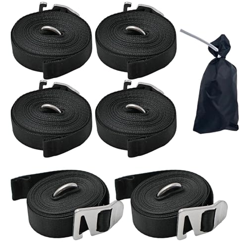 Awning Pull Strap, Awning Tie-Down Kit with Storage Bag | Thickened Sunshade Fixing Rope Camping Accessories for Moving Tarps Cargo Luggage Travel Trailer Boat Adventures Truck